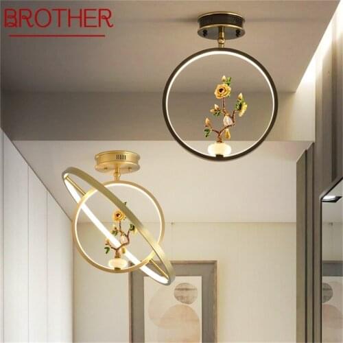 BROTHER Brass Ceiling Light Contemporary Luxury Gold Lamp Fixtures LED Creative For Home Decoration