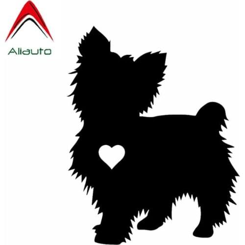 Aliauto Cartoon Car Sticker Yorkshire Terrier Heart Silhouette Auto Decoration Lovely Dog Vinyl Decal Cover Scratch,12cm*10cm