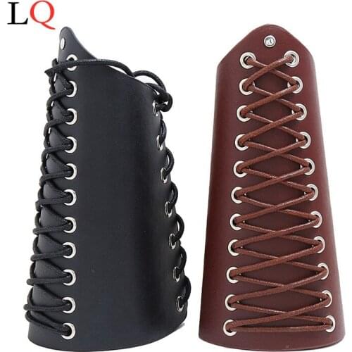 Armband Leather Punk Wide Archery Arm Guard Viking Bracer Gauntlet Wristband Bracelet Leather Wrist Guard with Motorcycle Riding