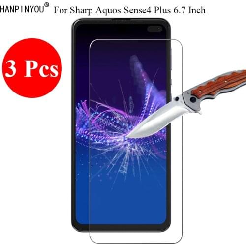 3 Pcs/Lot New 9H 2.5D Tempered Glass Screen Protector For Sharp Aquos Sense4 Sense 4 Plus 6.7" Protective Film + Clean Tools