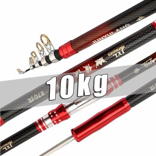 New Telescopic Portable Rotary Fishing Pole 2.1-4.5M Hand Fishing Rod Travel Sea Boat Rock High Quality Carp Fishing Gear