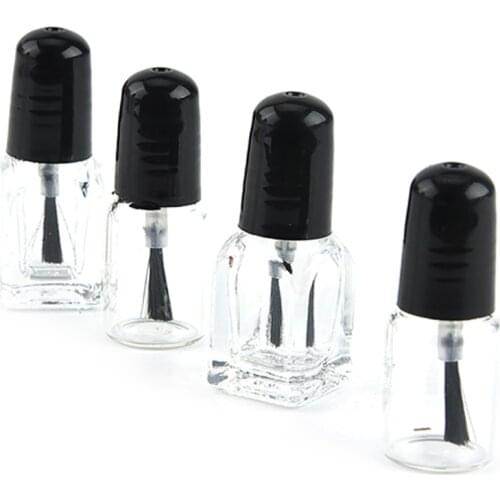 1pc Transparent Glass Nail Polish Bottle Empty With Lid Brush Cosmetic Containers Nail Glass Bottles With Brush Hot Sale