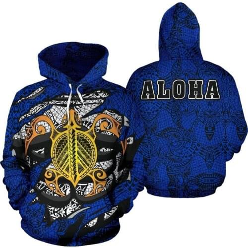 3D Printed HoodieAloha Turtle Hibiscus Polynesian For Men/Women Sweatshirt Spring Casual Pullover Zipper Streetwear