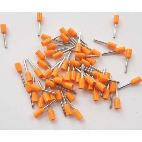 1000pcs E0508 Tubular Wire Cold Pressure Connector Electrical Terminals Cable Crimps Wire Ferrules For 0.5mm2, 22 AWG Wire