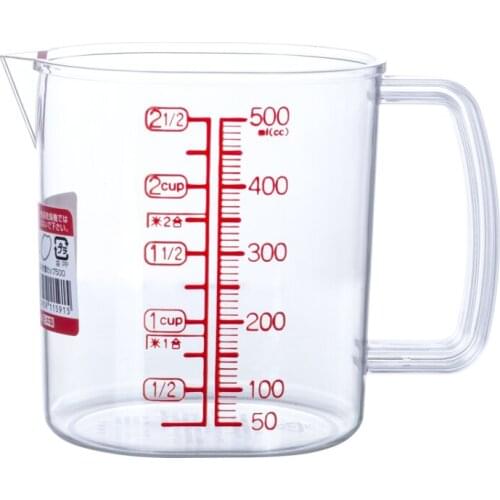 Japan imported 500ml transparent plastic with a scale measuring cup baking supplies creative kitchen gadget spoon