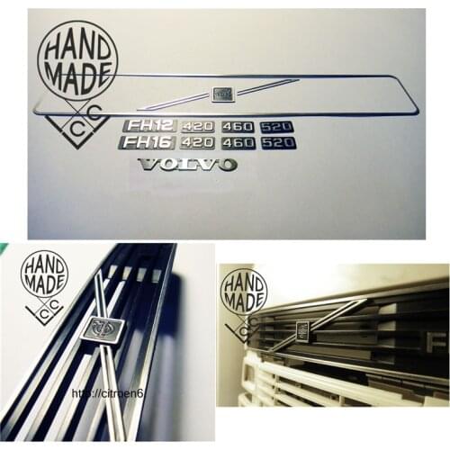 1/14 Rc Trucks Tamiya VOLVO FH12 Metal Air Grill & Logo Set For Remote Control Toys 4X2 Tractor Trailer 56312 Option Parts