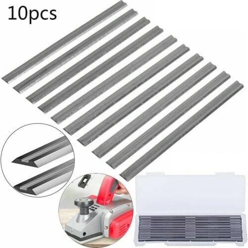 10Pcs 82mm Reversible Electric Planer Blades Boxed High Speed Steel For MKT BOSCH Electric Handheld Wood Planers