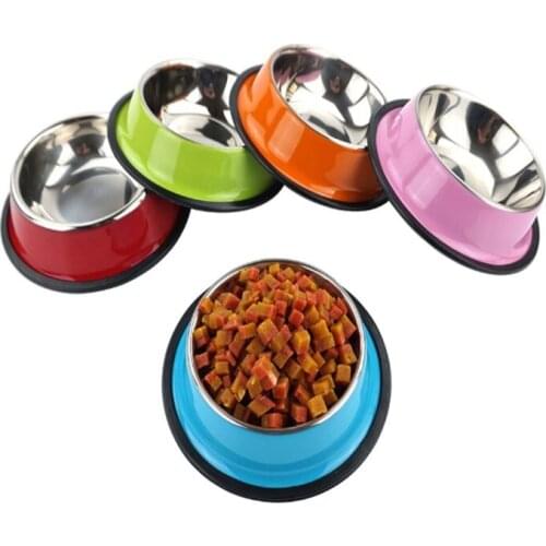 15cm Stainless Steel Pet Bowl Non-Slip And Drop-Resistant Pet Cat And Dog Travel Food Bowl Pet Feeding Bowl