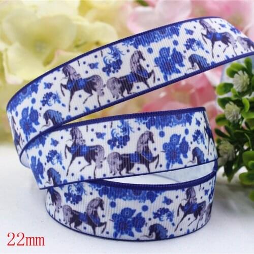 165311,(7/8")22mm 10yard/lot Aimal Horse Ribbons Thermal transfer Printed grosgrain Wedding Accessories DIY handmade material