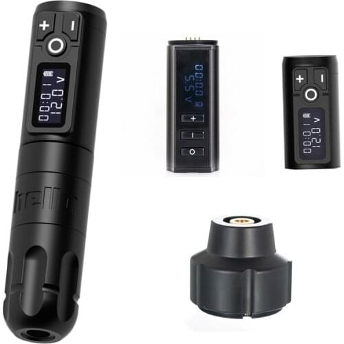 2021 Wireless Fast Charging Battery Tattoo Machine Pen Brush Coreless Motor Strong Quiet With RCA Adapter Kit Free Shipping