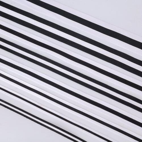 5Yards White Black Stripe satin Band High Tenacity Ribbon black Bands Clothes Lace Trim Webbings Garment Trouser Accessories