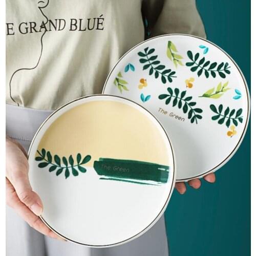 8inch Nordic Creative Leaf Dinner Plates Home Western Food Steak Plate Ceramic Dishes Pasta Dish Cake Holder Kitchen Accessories