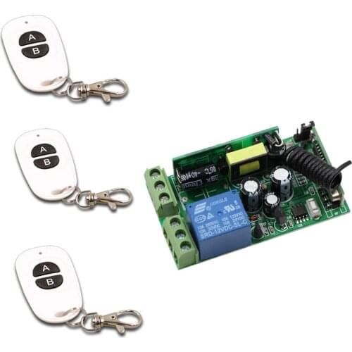 AC85V 110V 120V 220V 250V 1CH 10A Remote Control Switch Relay Receiver Module and Waterproof Transmitter For Window/Garage Doors