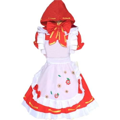 Brdwn Vocaloid Womens Miku Project Diva Little Red Riding Hood Cosplay Costume Lolita Apron Dress