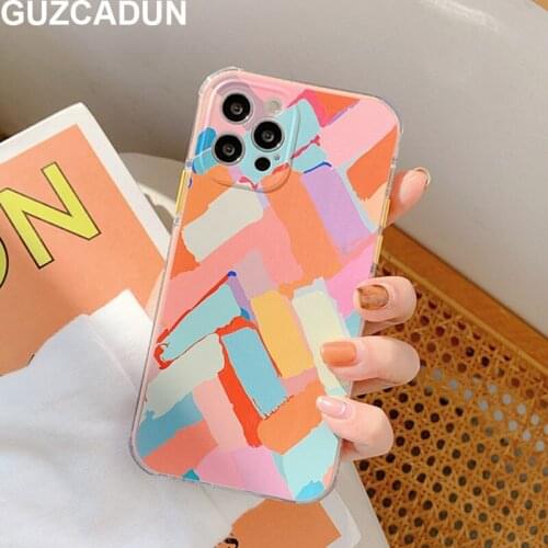 Color Painted Pattern Cases for Iphone 7 8 Plus 11 12 Pro Max Mini Soft TPU Silicon Case for IPhone 12 Xr Xs Max X SE 2020 Cover