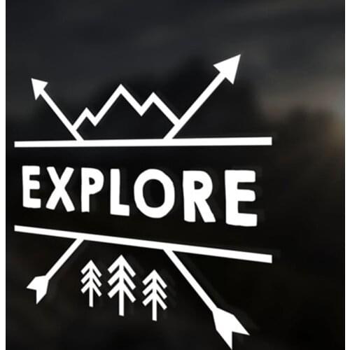 Black/Sliver Explore Wonderlust Car Sticker Hiking Nature Small/Big Size Removable Waterproof Window Body Decal CL818