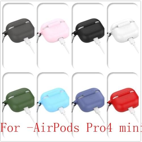 Colored Soft Silicone Protective Cases Bluetooth Wireless Waterproof Earphone Cover For -AirPods Pro 4 mini Charging Box Bags