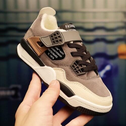 Kids Sneakers Shoes for Boys Casual Shoes For Childrens Sneakers Girls Shoes for Kids Winter Thick Plush Lined Sneaker shoes