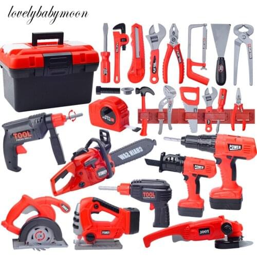 Kids Toolbox Kit Educational Toys Simulation Repair Tools Toys Drill Plastic Game Learning Engineering Puzzle Toys Gifts For Boy