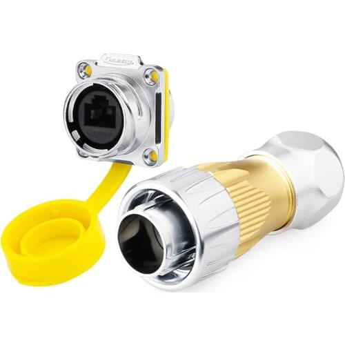 DH24 8 Pin 8P8C Outdoor M24 RJ45 Connector Waterproof Male Plug Panel Signal Adapter For Led Display Screen Led Solar Lighting