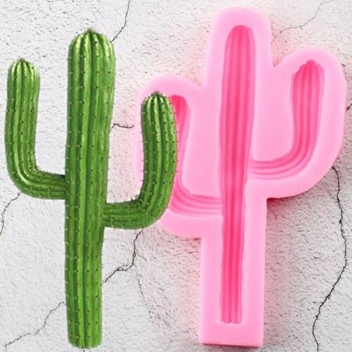 Cactus Silicone Molds DIY Party Cake Border Fondant Mold Cake Decorating Tools Cupcake Topper Candy Chocolate Candle Clay Moulds