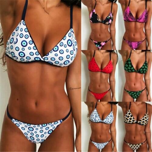 Sexy Women Bikini Set 2022 New Push Up Padded Swimsuit For Women Floral Print Plaid Polka Dot Bathing Suit Ladies Swimming Suit