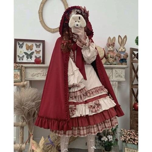 Sweet Lolita Dress Cloak Lantern Sleeve Victorian Dress Kawaii Clothing Girl Gothic Lolita Vestido Lolita Cosplay Loli SL2931