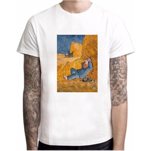 2020 Mens T shirts Spoof Van Gogh oil painting T-Shirt Male Funny Harajuku Fashion Tees Tops Clothing New Summer Casual Tshirt