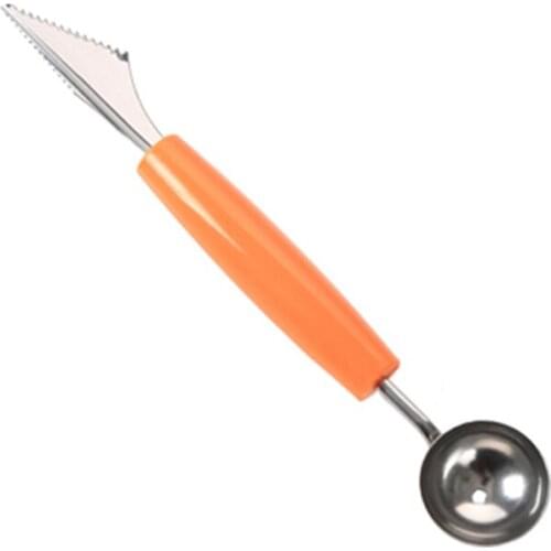 Dual-head DIY Fruit Ball Vegetable Carving Knife Waterlemon Scoop Melon Digger Ice Cream Platter Spoon Pastry Decor Tool b
