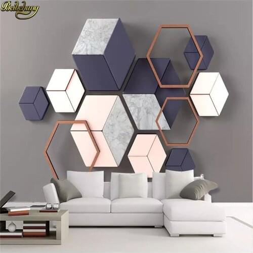 Beibehang Custom Modern geometric marble mosaic photo mural wallpaper for bedroom walls TV background wallpapers for living room