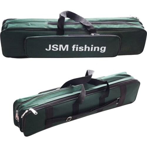 Shaddock Fishing Portable 2 Layer Green Nylon Fishing Bags Fishing Rod Bag Case Fishing Tackle Tools Storage Bag