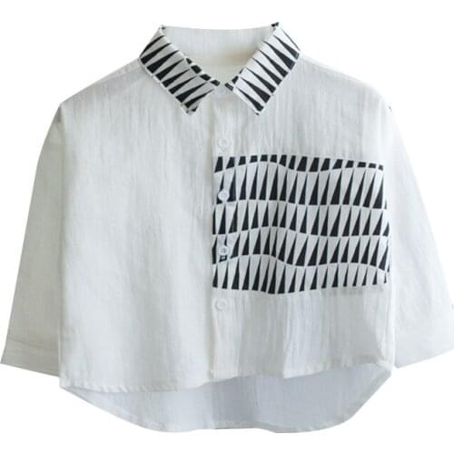 Spring Autumn Boys Shirt Long Sleeve Kids Shirts Loose Cotton Baby Boy Shirt Casual Boys Clothes 90-140cm BC646