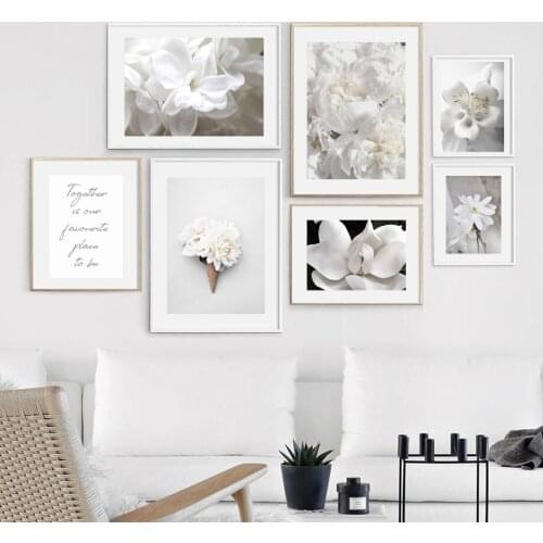 Self-adhesive wall sticker Fresh Flower Rose Peony Lily Wall Art Painting Nordic Posters Prints Plants Wall Pictures Room Decor