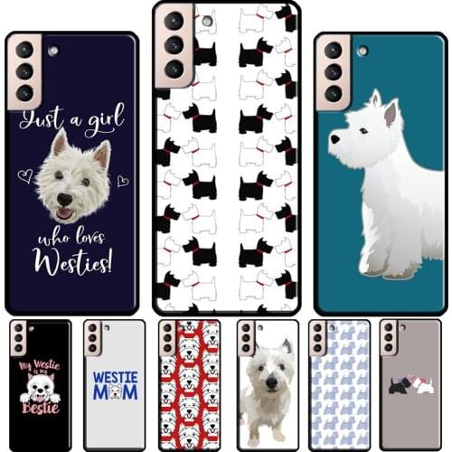 Westie Scottie Scottish Terrier Silicone Case For Samsung Galaxy S21 S20 FE S8 S9 S10 Plus Note 10 9 Note 20 Ultra Coque