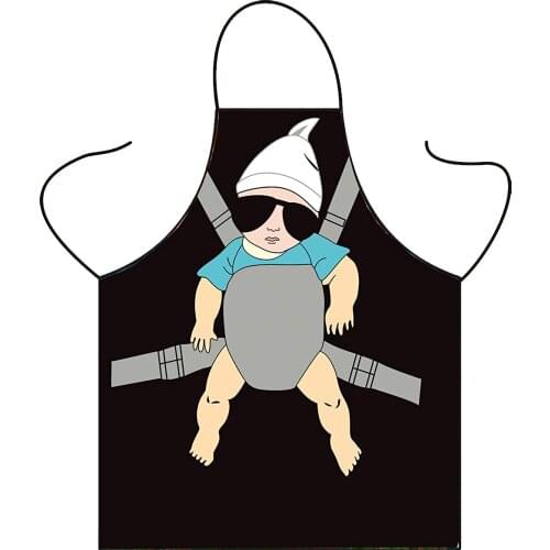 Cute Funny Daddy with Baby Aprons Men Women Kitchen Cooking Adult Chef BBQ Apron - Party Pretend Costume BBQ Grilling Supplies