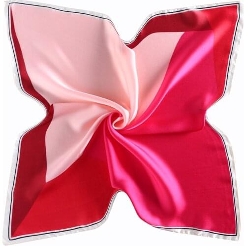 Geometric Plaid Square Scarves Women Brand Silk Satin Neckerchief Fashion Bandanna Headband Neck Tie Band Turban