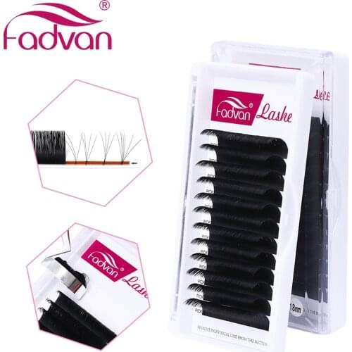 Super Long Lashes 15-20mm Easy Fanning False Eyelash Extensions for Lash Building Black Color Auto-Blooming Extension