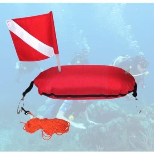Scuba Diving Freediving Training Buoy Diver Down Flag Float Signal Safety Marker Gear Float accessroy Buoyancy Diving B7T5