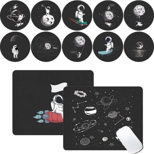 Waterproof PU Leather Computer Mouse-pad Smooth Game Laptop Mouse Pad Astronaut Pattern Durable Gaming Mouse Mat