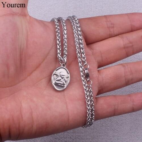 Yourem Stainless Steel Necklace For women Jewelry Minimalist Love Cupid Necklaces Men Jewlery di179