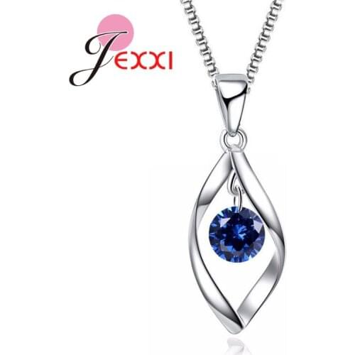 Fashion Geometric Arc 925 Sterling Silver Pendant Necklace Elegant Women Female Jewelry For Party Engagement High Quality