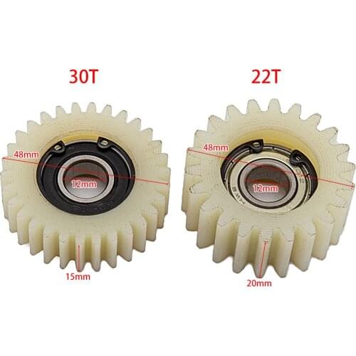1pcs 48mm 22 30 teeth nylon 12mm bore hole 608 z ball bearing gears for electrical bike motor clutch plastic planetary gear