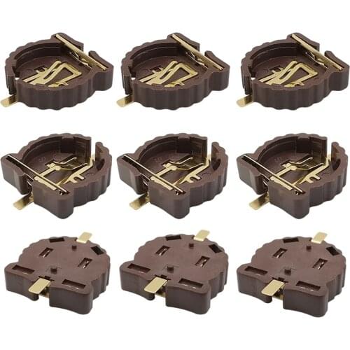 10Pcs CR1220 SMD Battery Socket CR-1220 3V Button Battery Holder Case