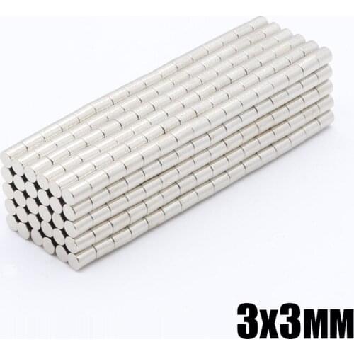 1000pcs 3x3 mm Neodymium magnet 3x3 mm Rare Earth small Strong Round permanent 3*3mm fridge Electromagnet NdFeB nickle magnetic