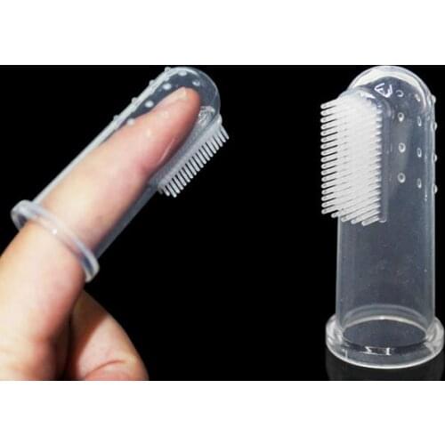 1000pcs Silicone Toothbrush Finger Toothbrush Dog Tooth Brush Rubber Cleaning Tool SN473