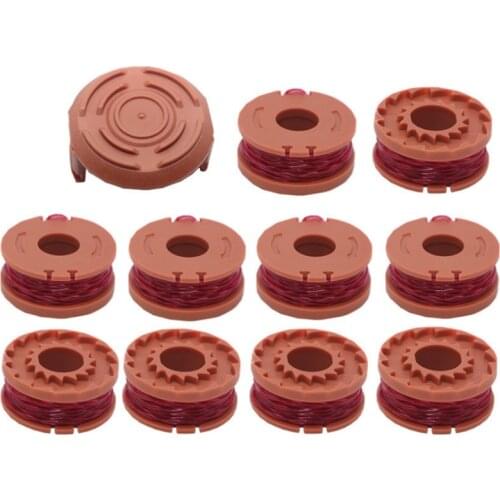 11 Packs Replacement Spool String Grass Trimmer Line for WORX WA0010 10 Spool + 1 Cap