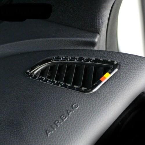 2PCS Carbon Fiber Dashboard Air Condition Vent Outlet Cover Trim Frame For Mercedes C Class W205 C180 C200 GLC Accessories
