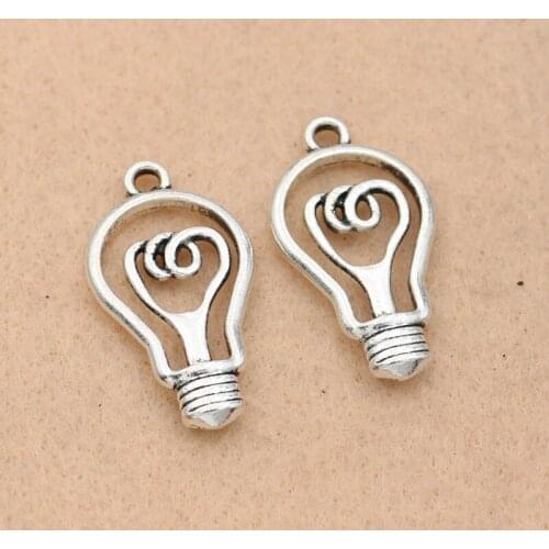 2pcs Tibetan Silver Plated Light Charms Pendants for Jewelry Making Diy Bracelet Jewelry Findings 32x17mm