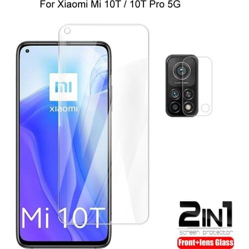 2 in 1 For Xiaomi Mi 10T Pro / Mi 10T Camera Lens Film & Screen Protector Guard Protective HD Tempered Glass Explosion Proof