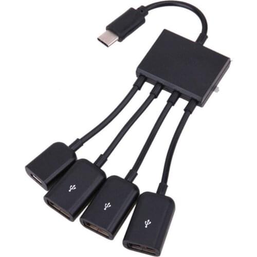 1 Set 4in1 USB 3.1 Type-C To Micro +3port USB 2.0 Power Charging Host Multiple OTG Hub Cable Adapter